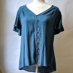 Modcloth fun2fun button down short sleeve blouse